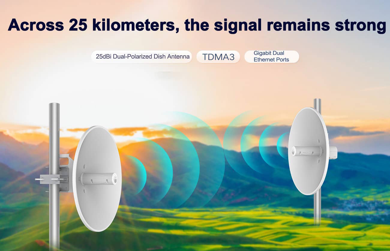 25KM Wireless Bridge: Ultimate Outdoor Connectivity for Long-Distance Networking