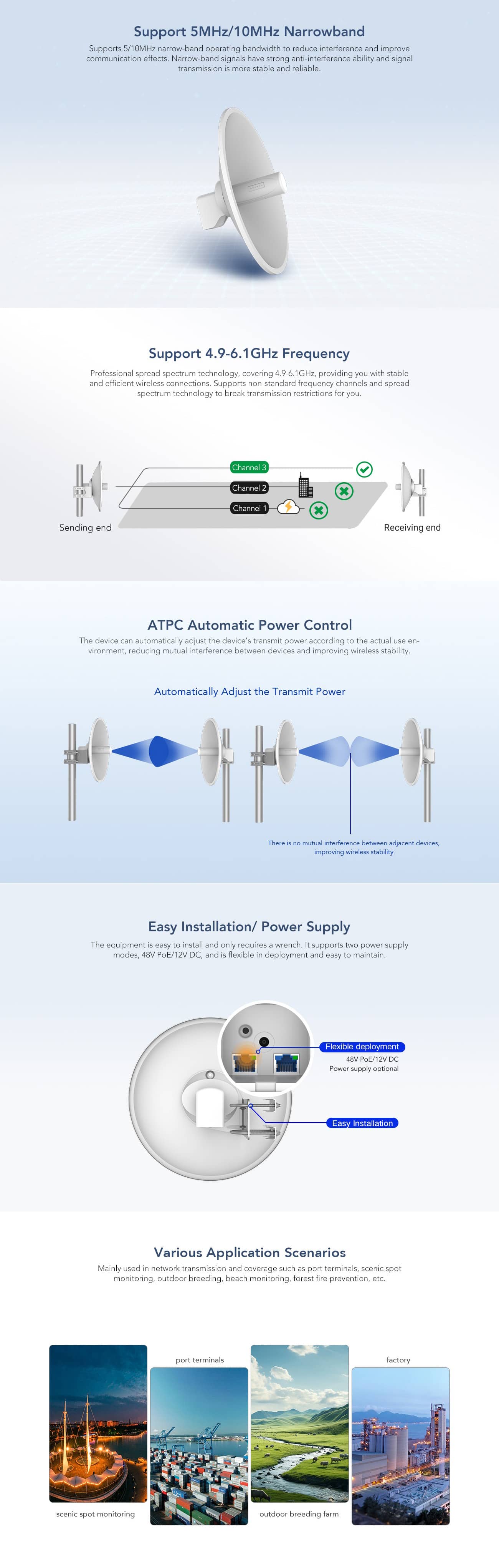 15KM PTP VLAN Wireless Bridge