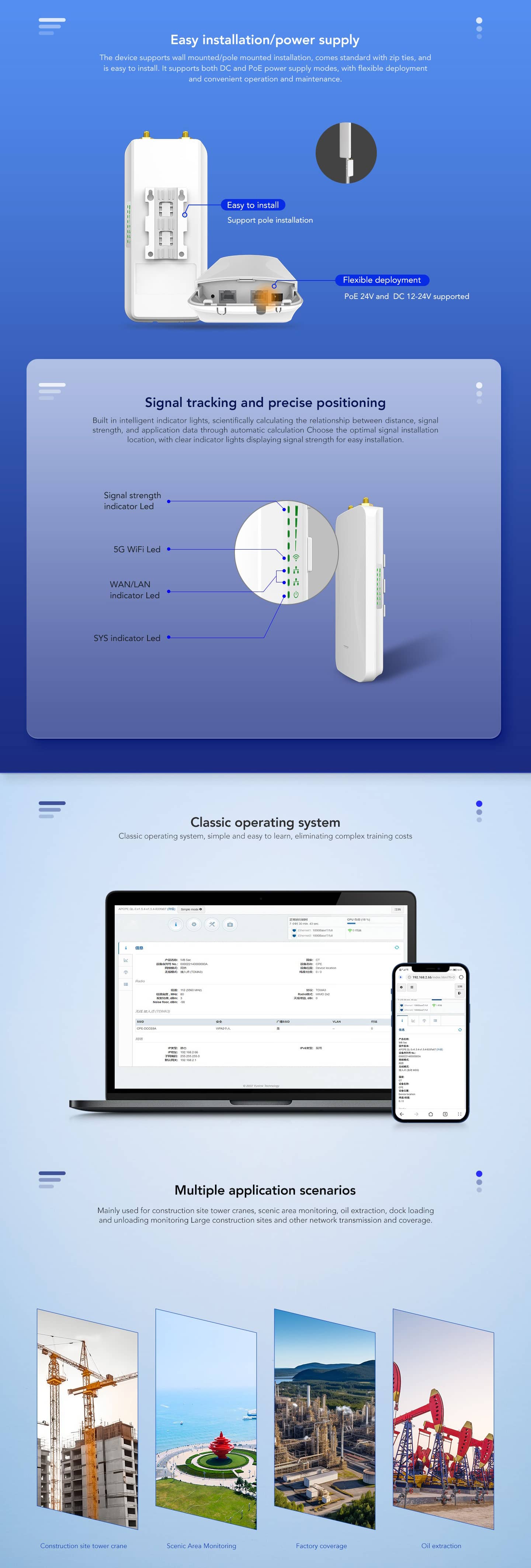 3KM Base Station PTMP Wireless Bridge