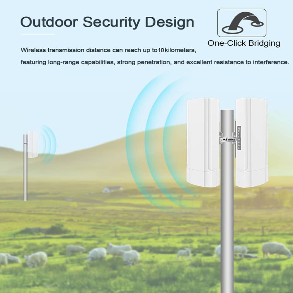 10KM 300Mbps PTP PtMP Wireless Bridge