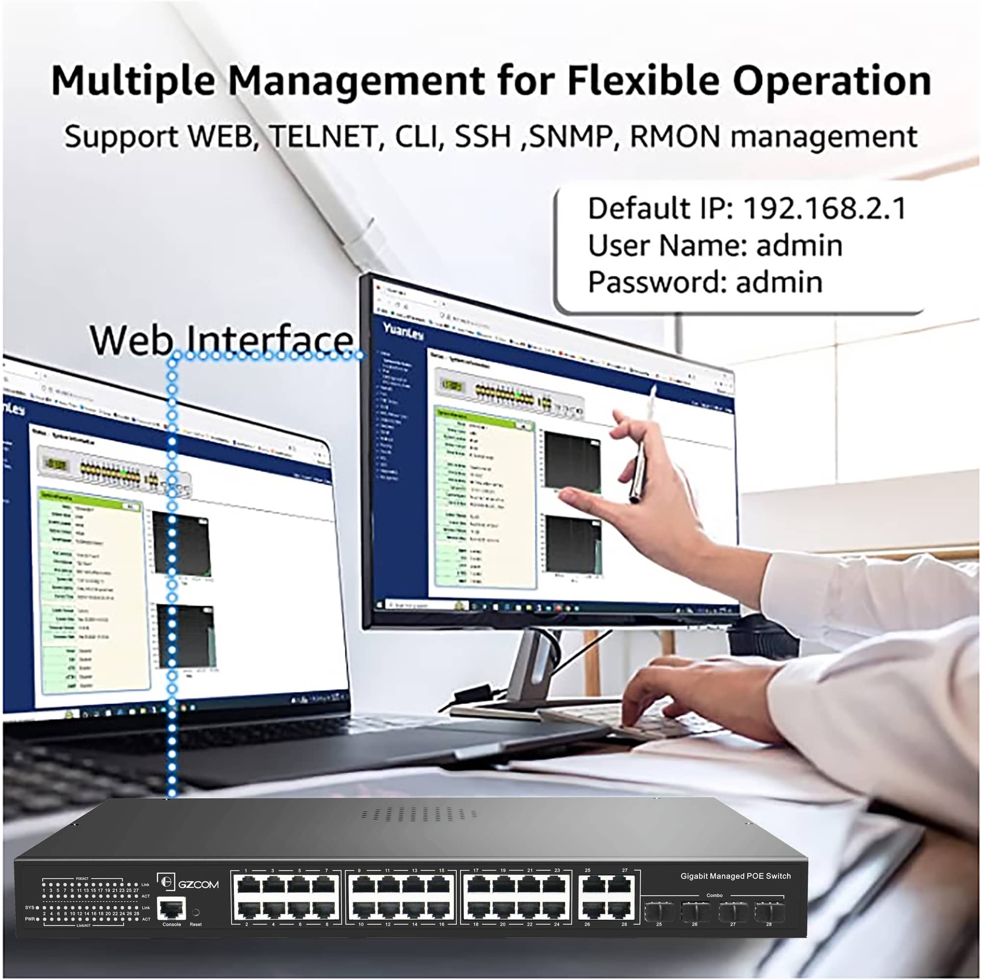 managed poe switch 24 port